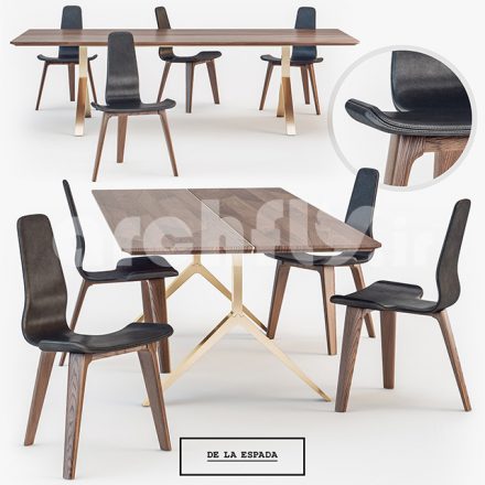 مدل سه بعدی میز و صندلی 053