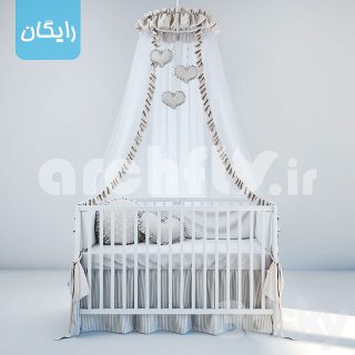 مدل سه بعدی تخت خواب کودک 135