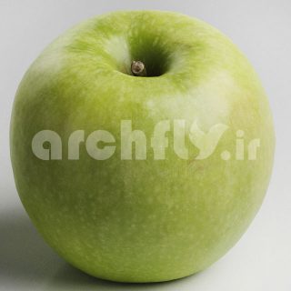 مدل سه بعدی سیب سبز رنگ