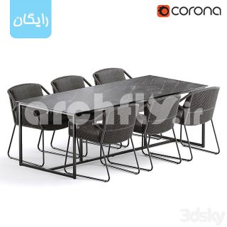 مدل سه بعدی میز و صندلی محوطه 578