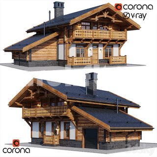 مدل سه بعدی ساختمان چوبی 126