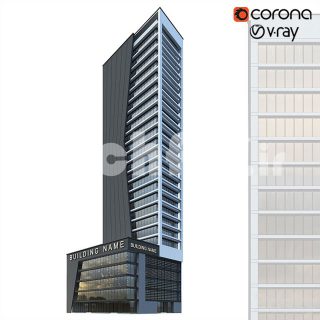 مدل سه بعدی ساختمان بلندمرتبه 123